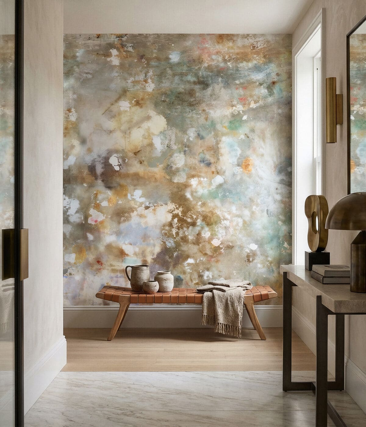 Luxury floral wallpaper in an elegant living space